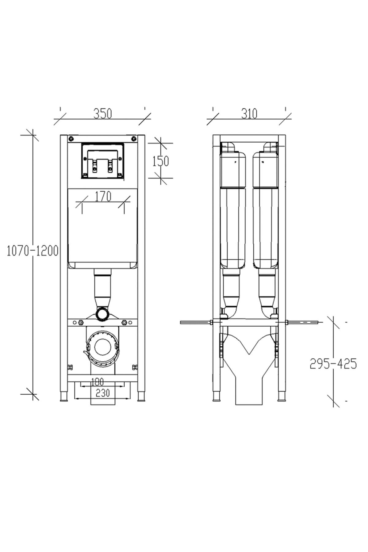 Verso 1100 Sırt Sırta   Gömme Rezervuar