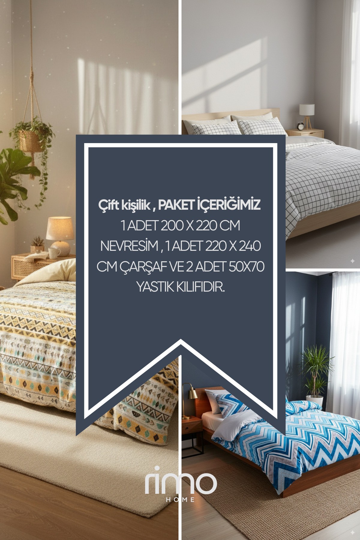 Çift Kişilik Otantik Sarı Nevresim Takımı Ranforce
