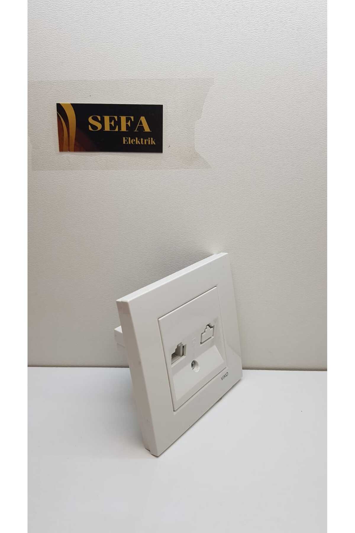 TELEFON PRİZİ NUMERİS ÇERÇEVELİ BEYAZ  KARRE SERİSİ