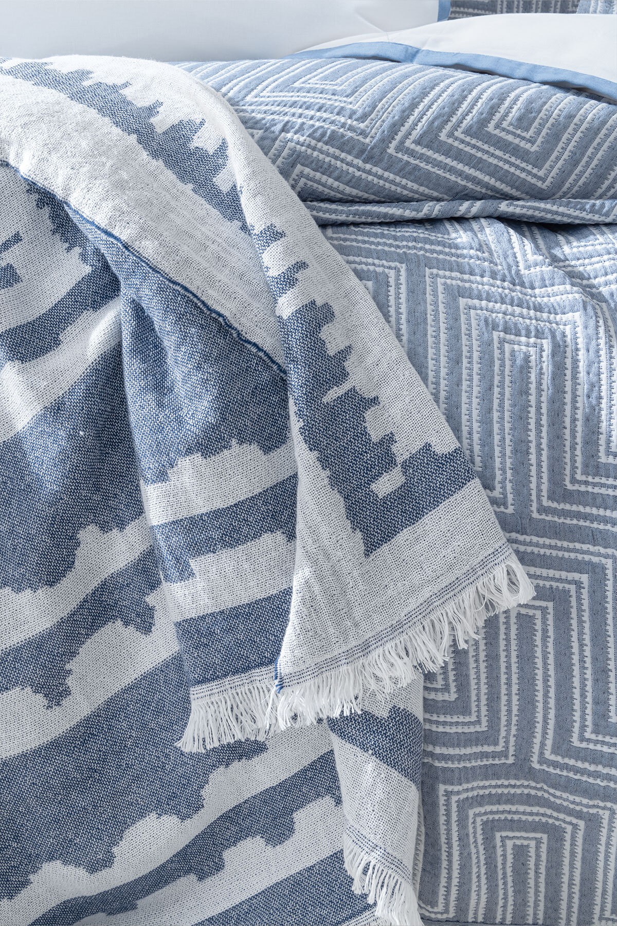 Harlow Çift Kişilik Fall Winter 8 Parça Çeyiz Seti - Indigo