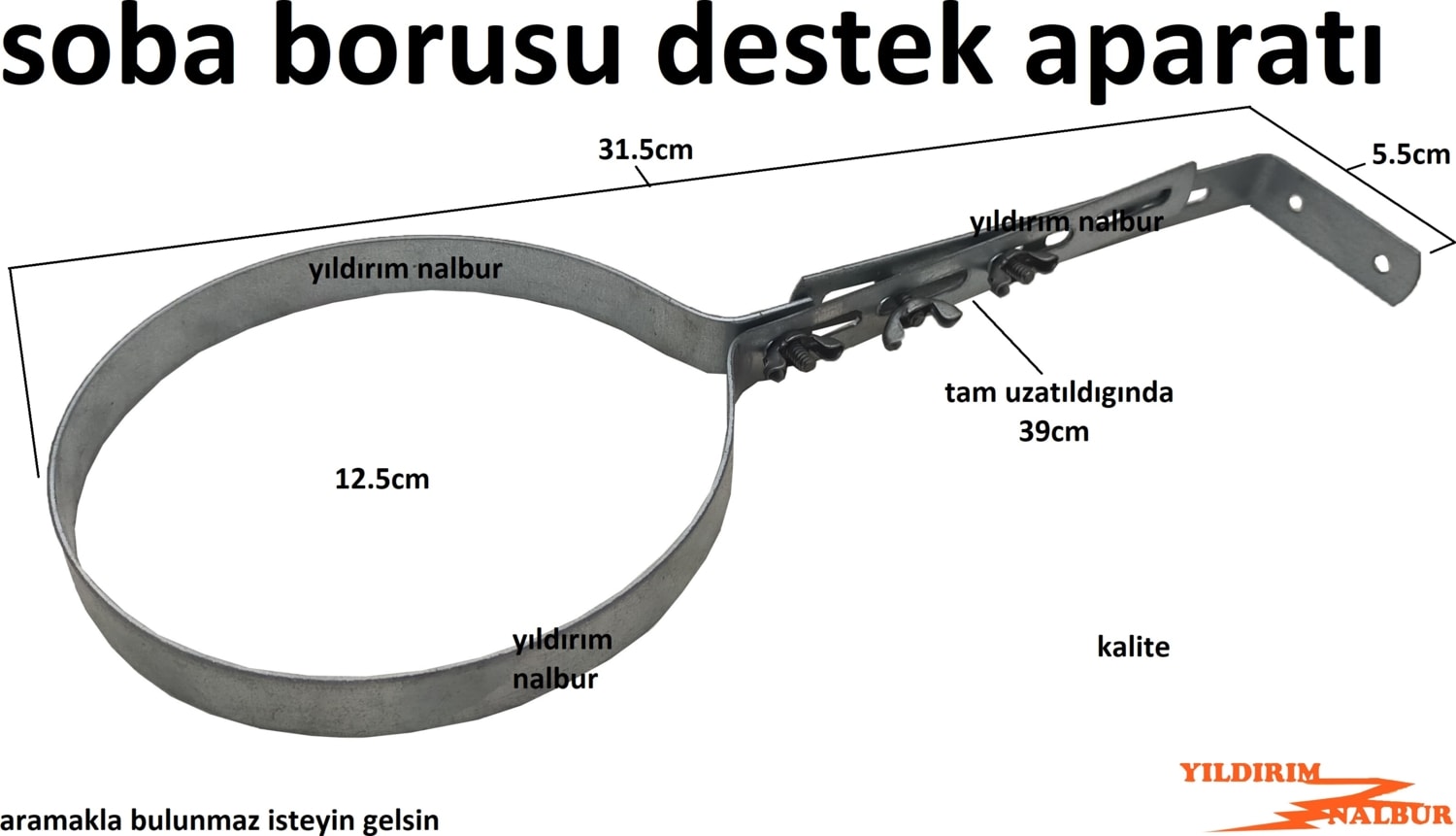 Soba Borusu Destek Aparatı Boru Bağlantı L Demiri Uzatmalı 2 Adet