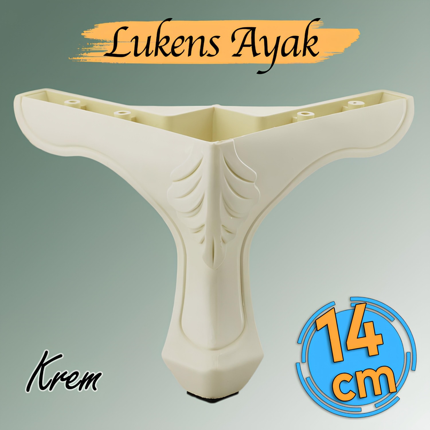 Lukens Mobilya Kanepe Koltuk Ünite Ayağı 14 Cm Krem Baza Ayakları (4 Adet)