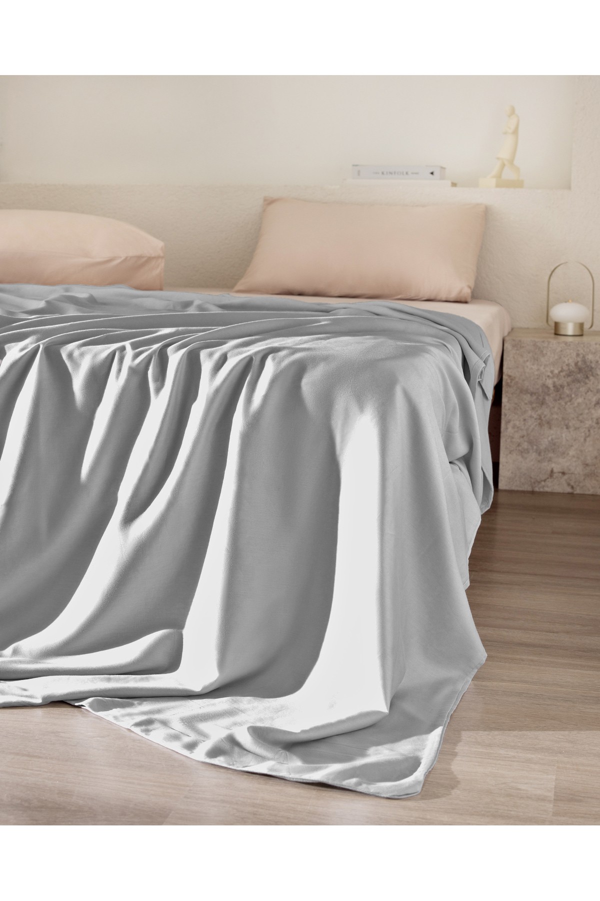 Ciel King Size %100 Pamuk Saten Nevresim - Gri