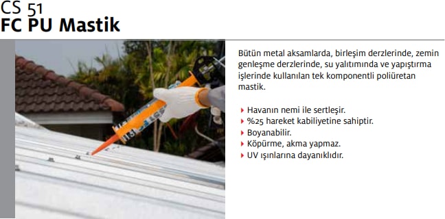 Cs 51 Fc Pu Mastik Gri 280 ml 6'lı Paket Yarım Koli