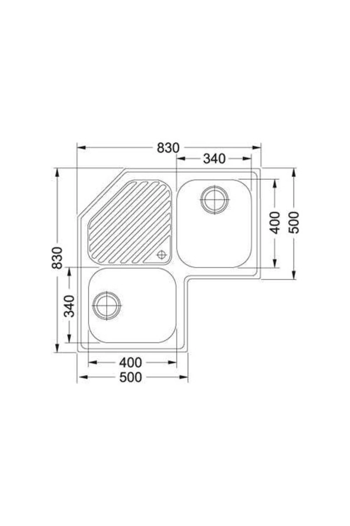 Pnx 621-e Eviye, Progresso, 2 Göz, Damlalıklı, Köşe, Inox