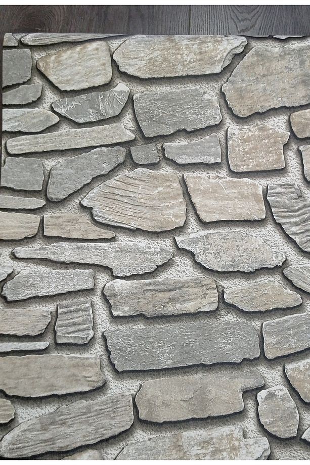 üç boyutlu taş desenli duvar kağıdı 53 cm genişliğinde 10 metre uzunluğunda dır
