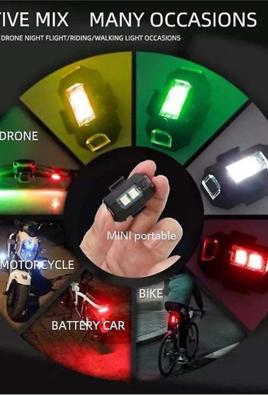 Flaşör LED Ikaz Lambası 7 Renkli