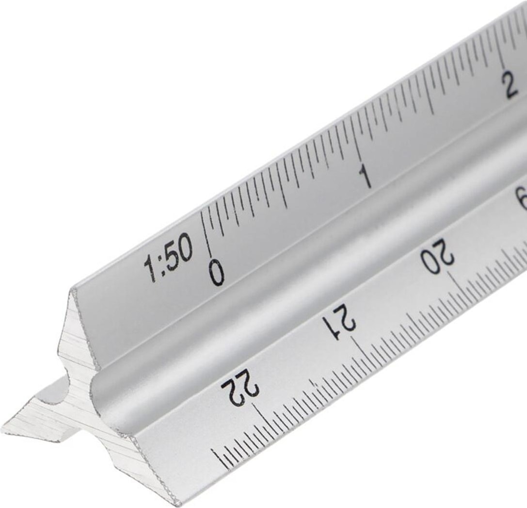 30CM Alüminyum Metal Üçgen Terazi Arcect Eneer Teknik Cetvel 12 (Yurt Dışından)