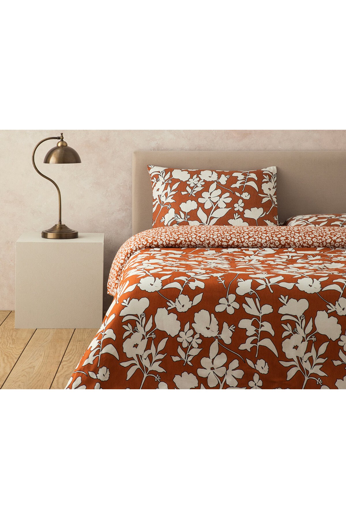 Grandiflora Dijital Baskılı Soft Cotton Çift Kişilik Nevresim Seti 200x220 Cm Terracotta