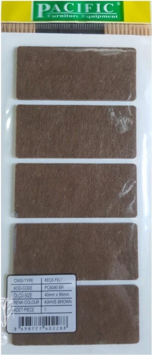 40 mm X 90 mm 5 Adet Yapışkanlı Mobilya Keçesi