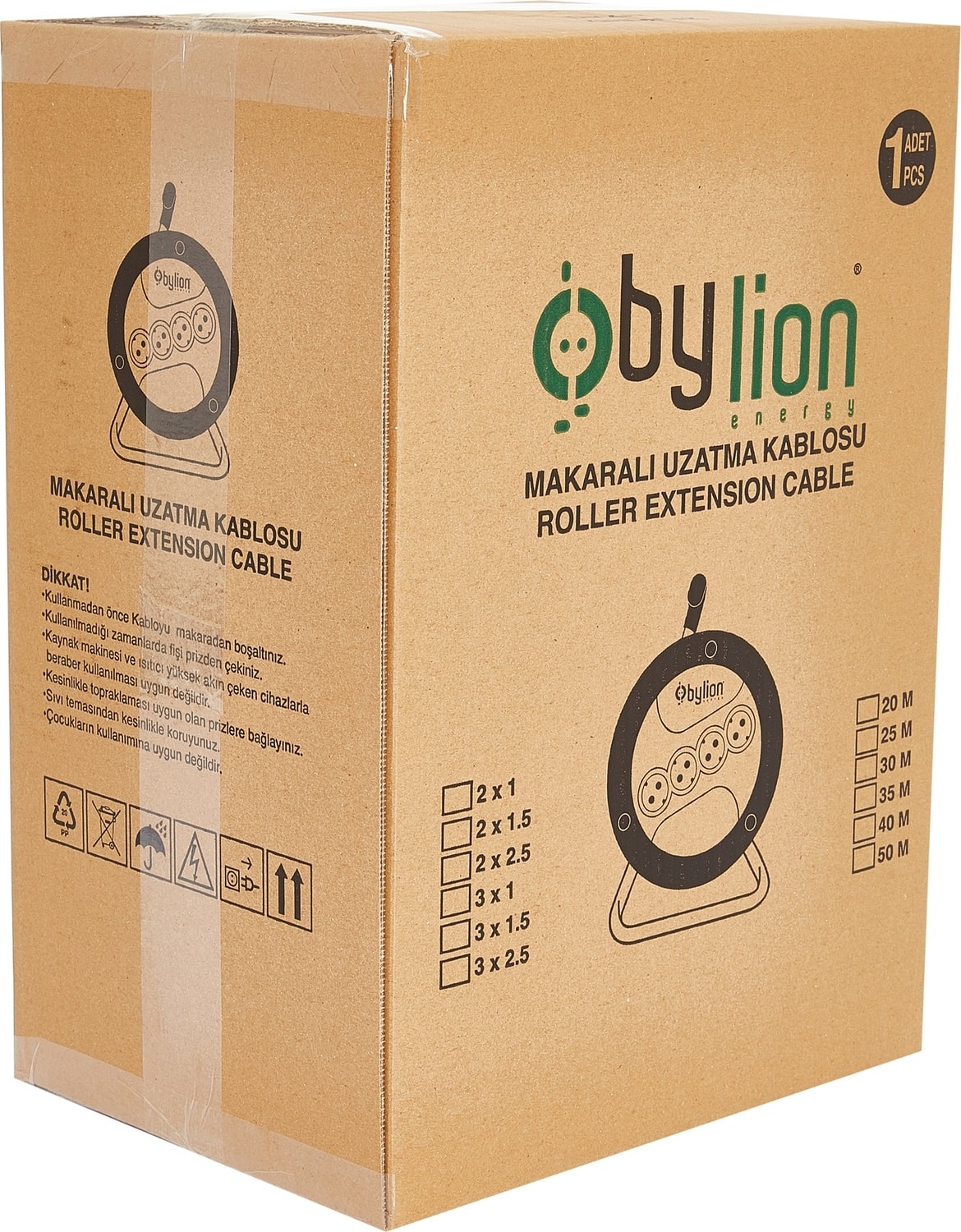 Makaralı Seyyar Uzatma Kablosu 3 x 1.5 mm² 20 m Turuncu