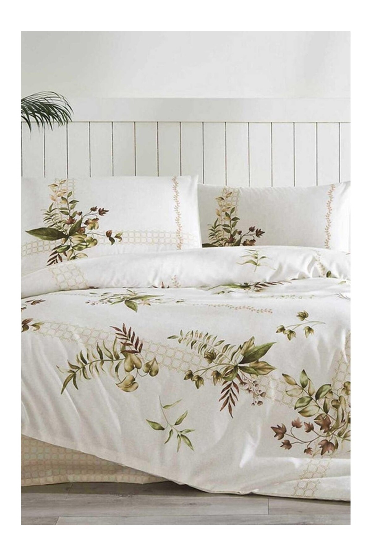 Çift Kişilik Krem Forest Ivy Nevresim Takımı