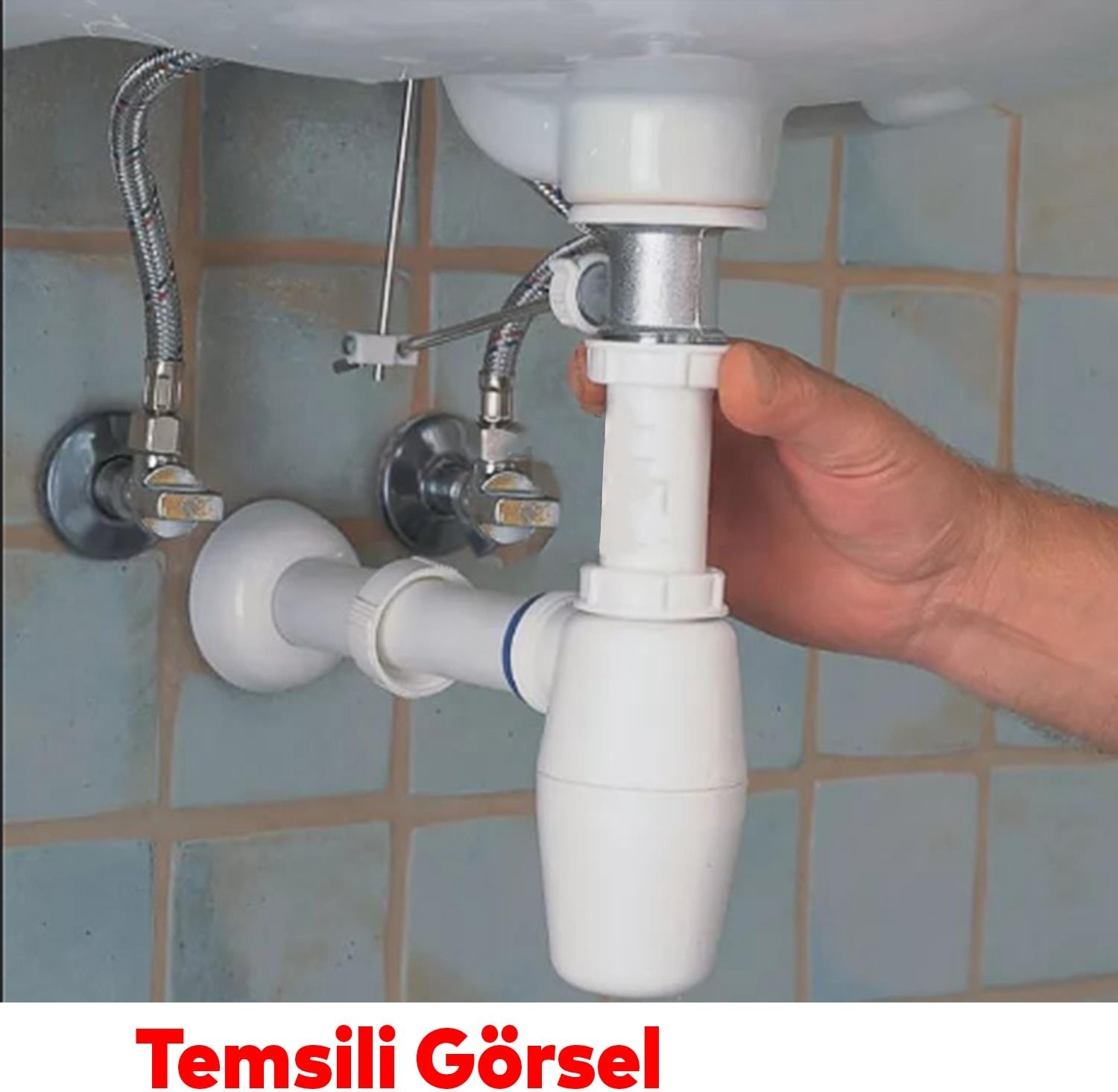 Sifon Körüklü Sökülebilir Tas'lı Temizlenebilir Mutfak Banyo Mutfak Lavabo Taşı Gider Borusu Plastik 38 cm