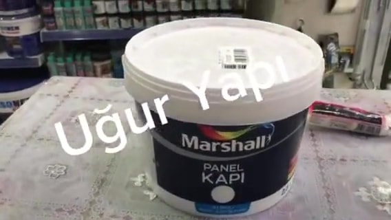 MARSHALL Su Bazlı kokusuz Amerikan Panel Kapı Boyası 2,5 Lt - Renk: Zeytin Dalı - 6 Parça Set