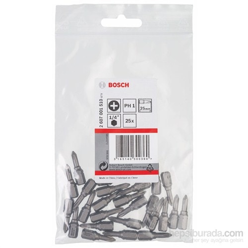 BOSCH - 25'Li Paket - Ekstra Sert Seri Vidalama Ucu - Ph 1, 25 Mm