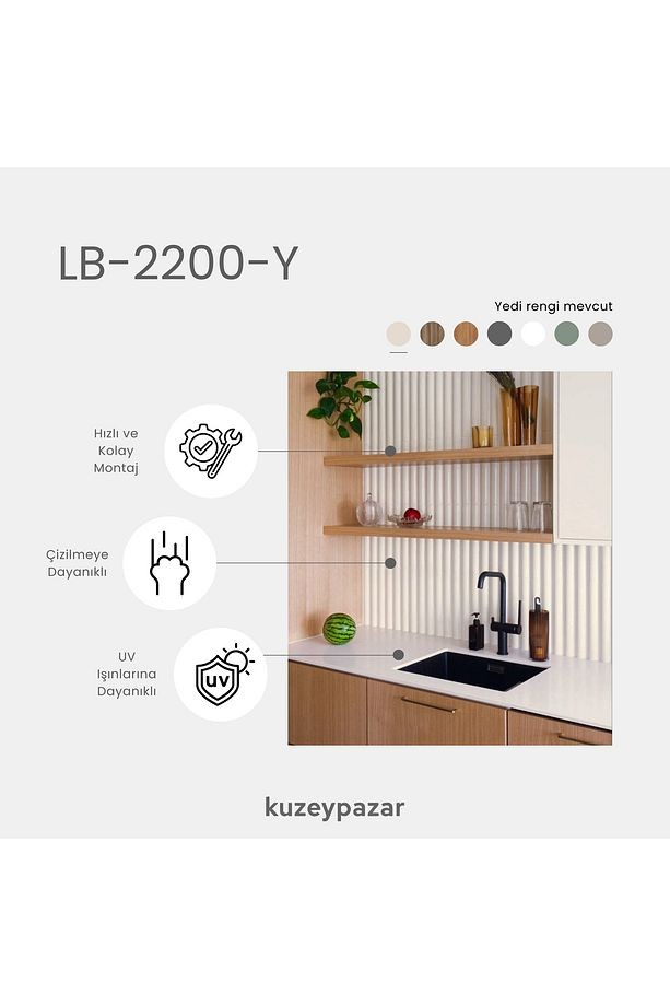 AGT Duvar Lambri Profili Lb 2200- Bianco