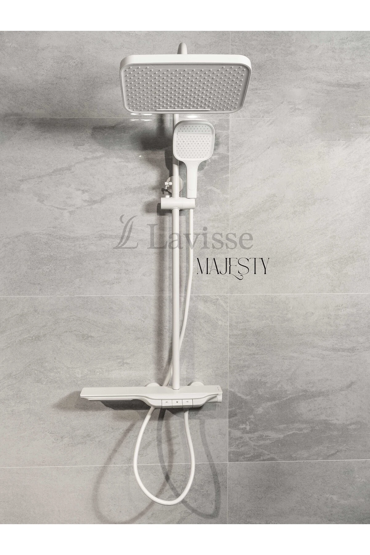 Majesty Işıklı Piyano Tuşlu Tepe Duş Sistemi, Akıllı Duş, Fonksiyonel Pirinç İç Gövde Duş Bataryası