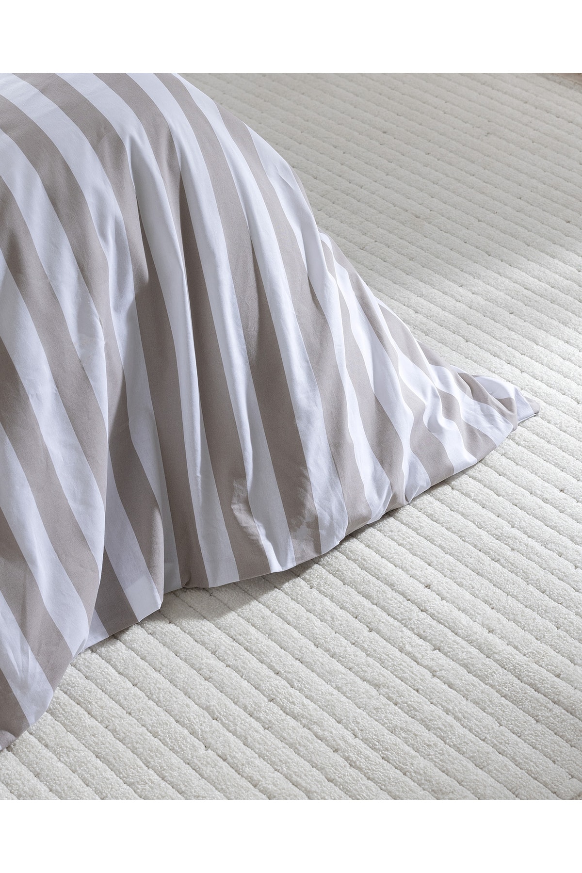 Avignon King Size %100 Pamuk Ranforce Baskılı Nevresim Takımı - Bej