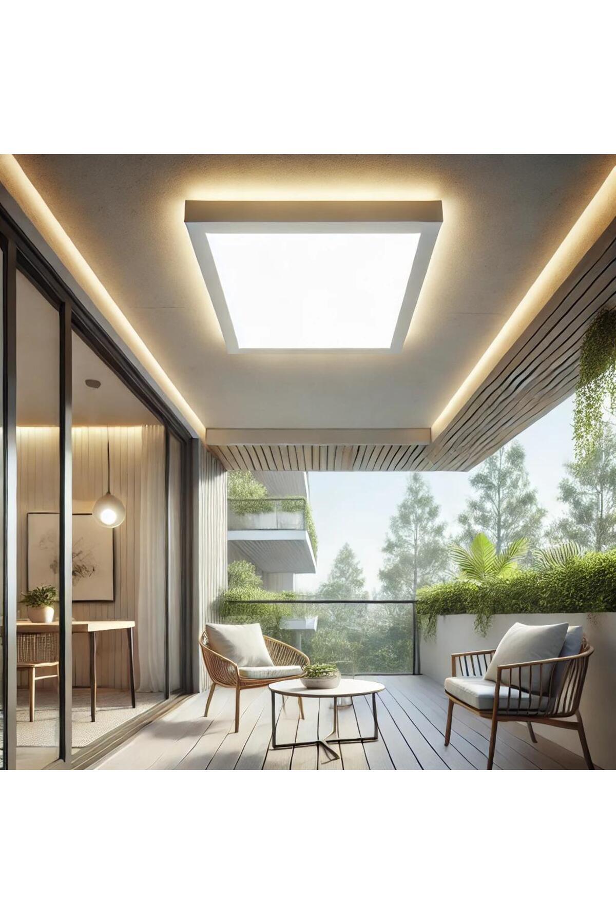 Tavana Sıfır Kare Led Panel Lamba Glop Aplik Armatür Avize Gün Işığı Renk Koridor Balkon Hol 16x16