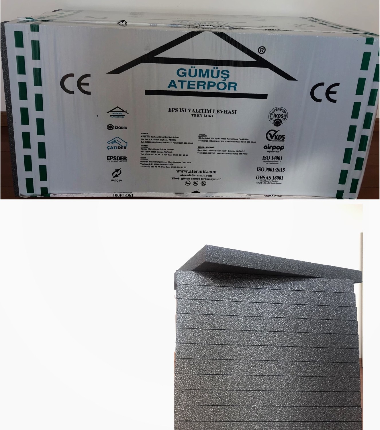 Strafor Karbonlu Isı Yalıtım Levhası Mantolama Levhası 2 x 50 x 100