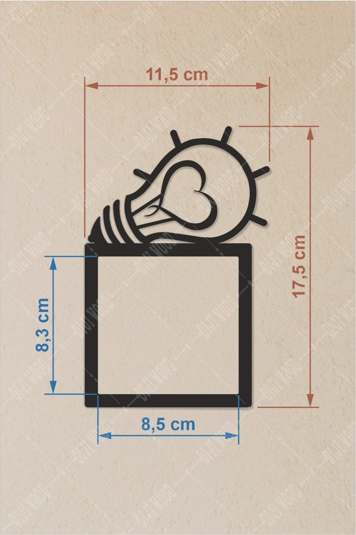 Ampul Ve Kalp Dekoratif Tekli Priz Çerçevesi Modern TR