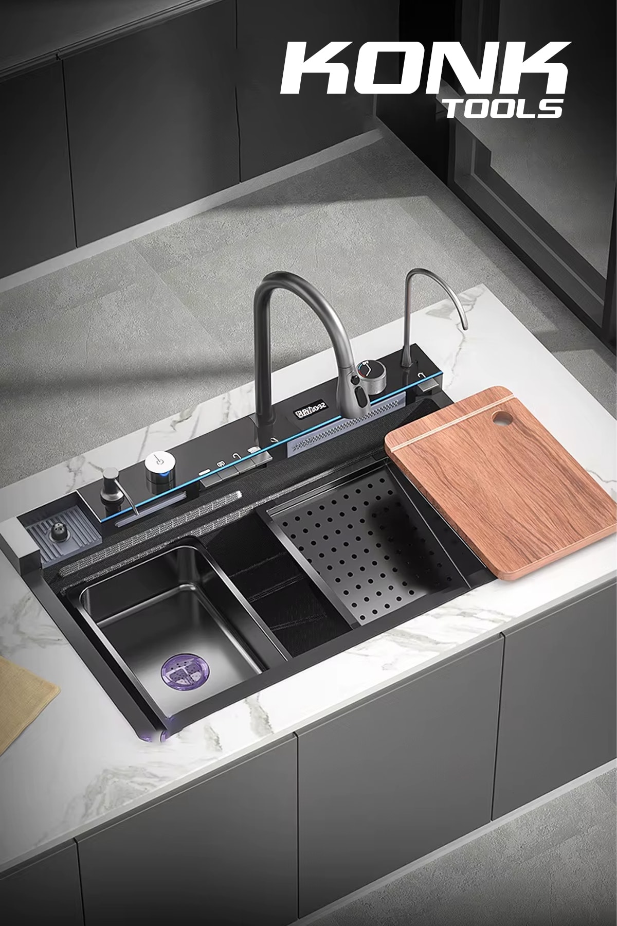 Lüx Dijital Akıllı Eviye Seti 75 cm