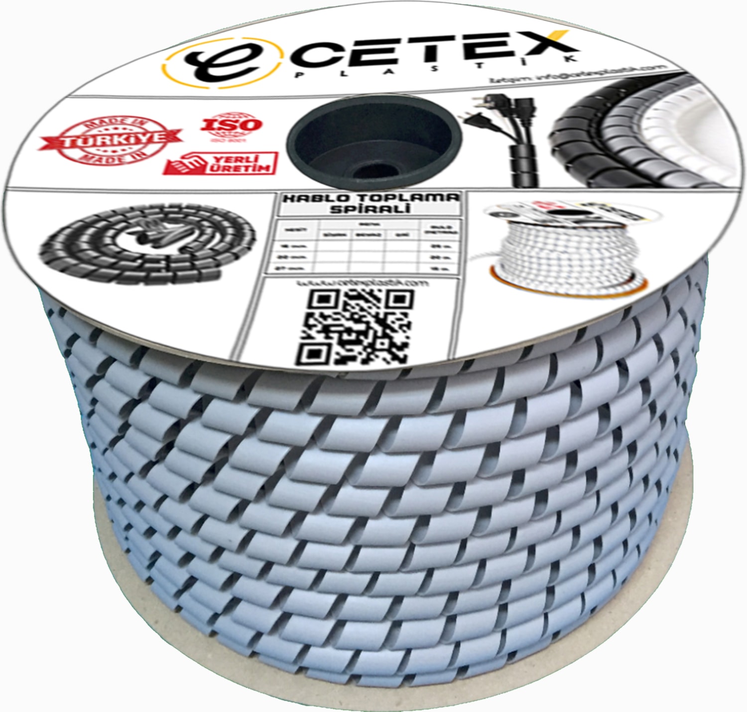 Ø30 Kablo Koruyucu ve Düzenleyici SPIRAL(15MT)(GRİ)