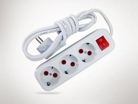 5 mt Kablolu Anahtarlı 3 Lü Topraklı Grup Priz