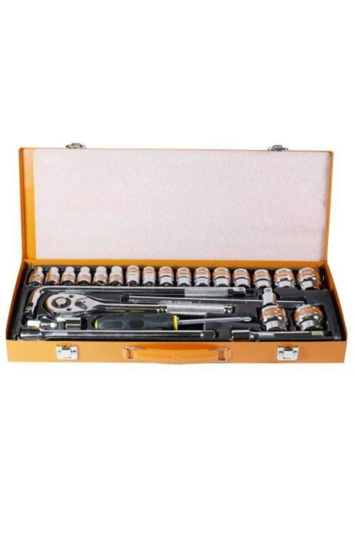 25 Parça Lokma Takımı Tornavida Uzatma Cırcır 1/2" 6 Köşe