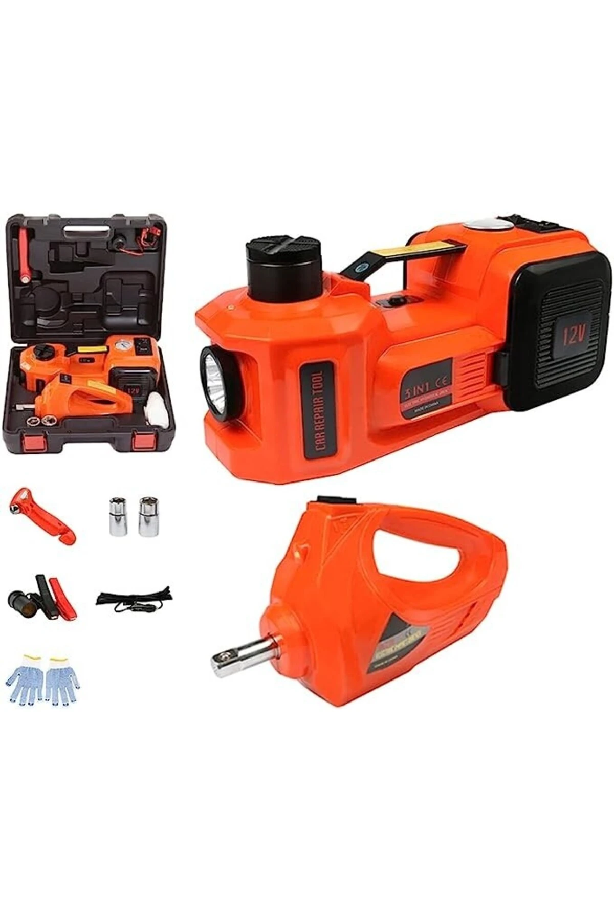 Elektrikli Araba Kriko Kiti 5 Ton 12v Hidrolik Kriko Seti