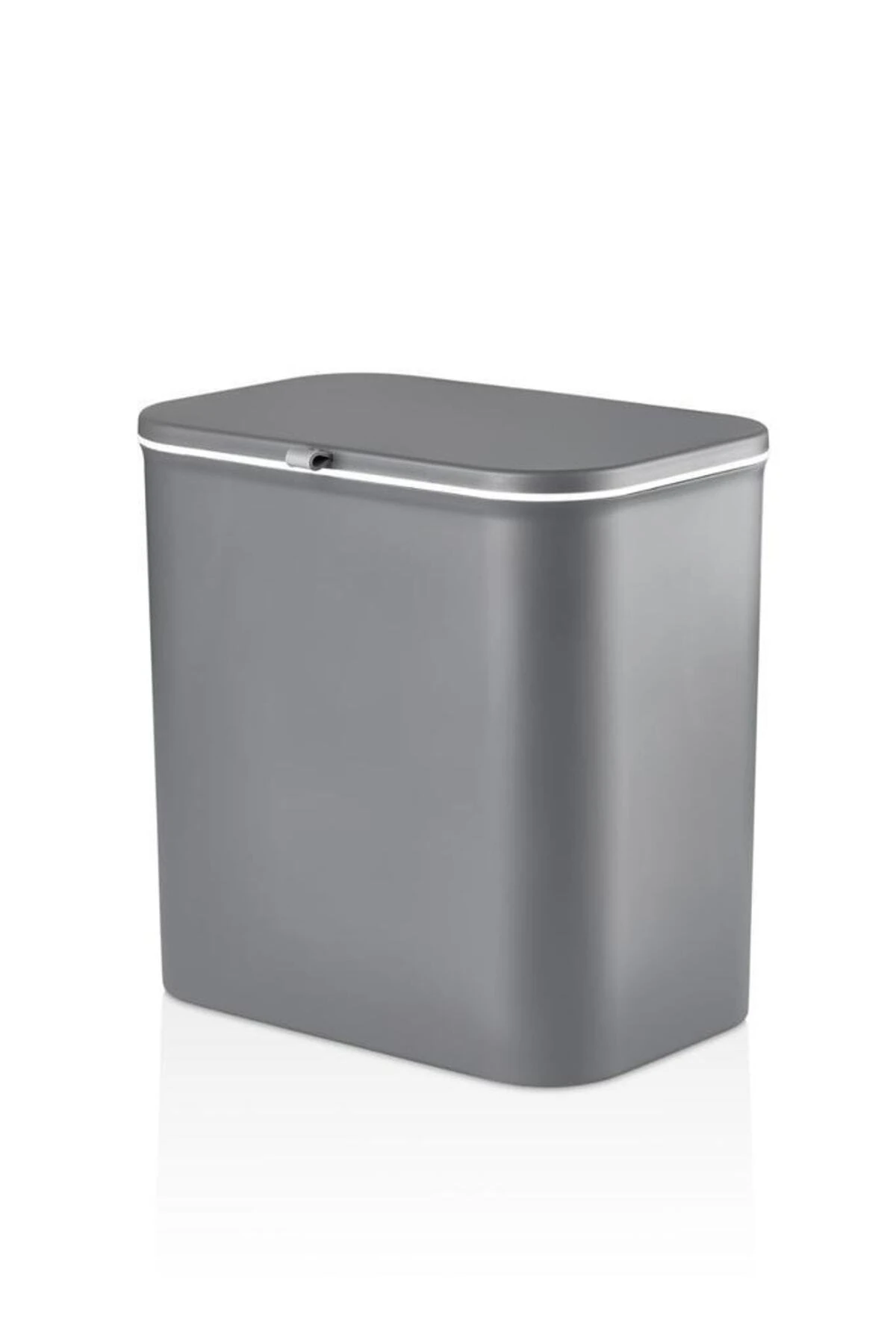 Gri Fonksiyonel Kapaklı Banyo Ve Mutfak Tezgah Üstü Çöp Kovası