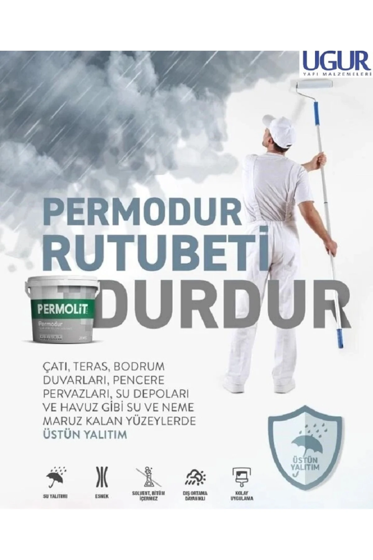 Permodur Yalıtım Sıvı Plastik Izolasyon Kaplama 3,5 Kg