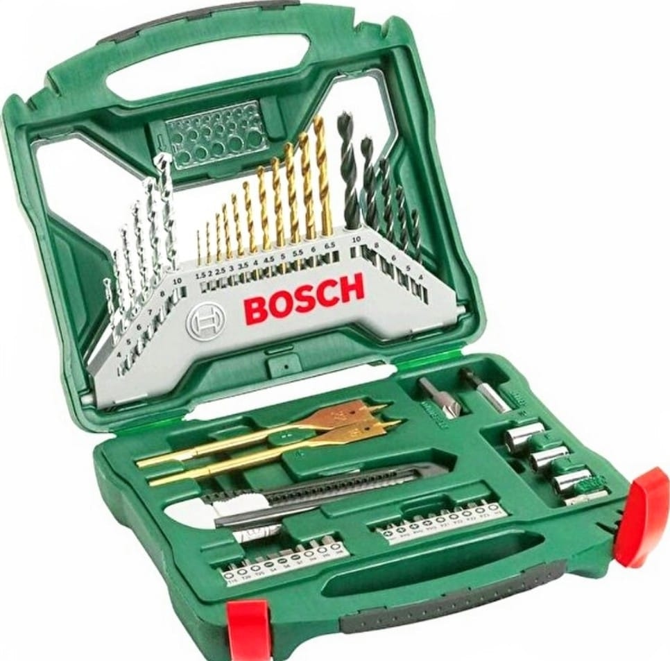 BOSCH Gsb 120 Li Darbeli Matkap Vidalama (Tek Akü) ,bosch 50 Parça X-Line Titanyum Uç Seti ve Metre