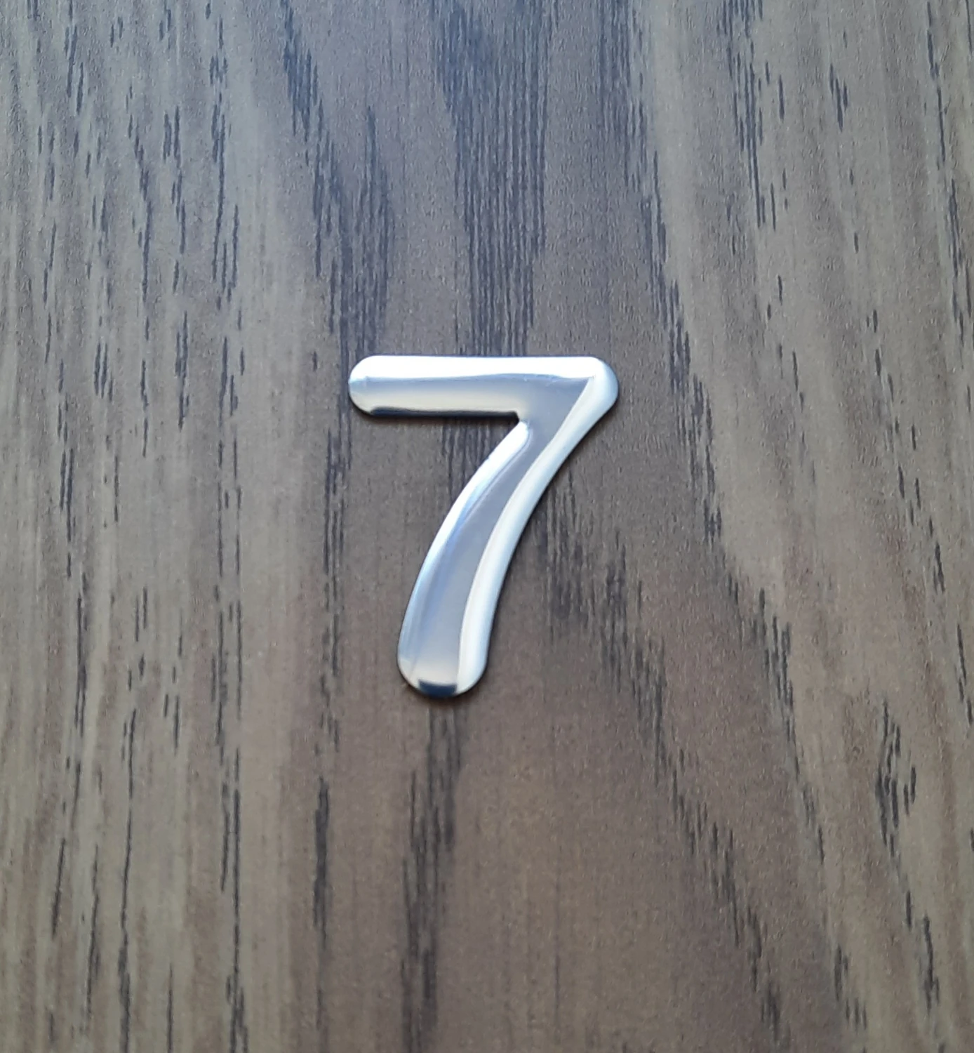 Kapı Numarası 4.2 cm No:7 Kendinden Yapışkanlı Krom Metal Dolap,ayakkabılık,raf,posta Kutu Numarası