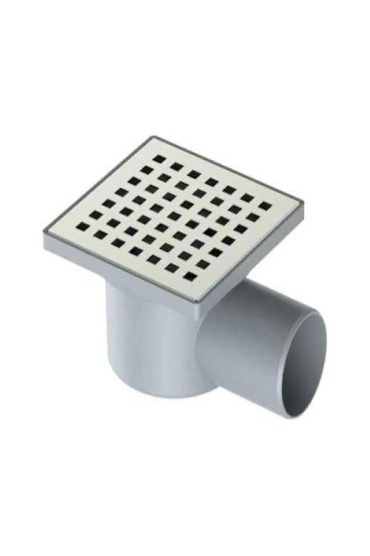 Krom Yer Süzgeci Banyo Gider Borusu 32 Yandan Çıkışlı 10*10