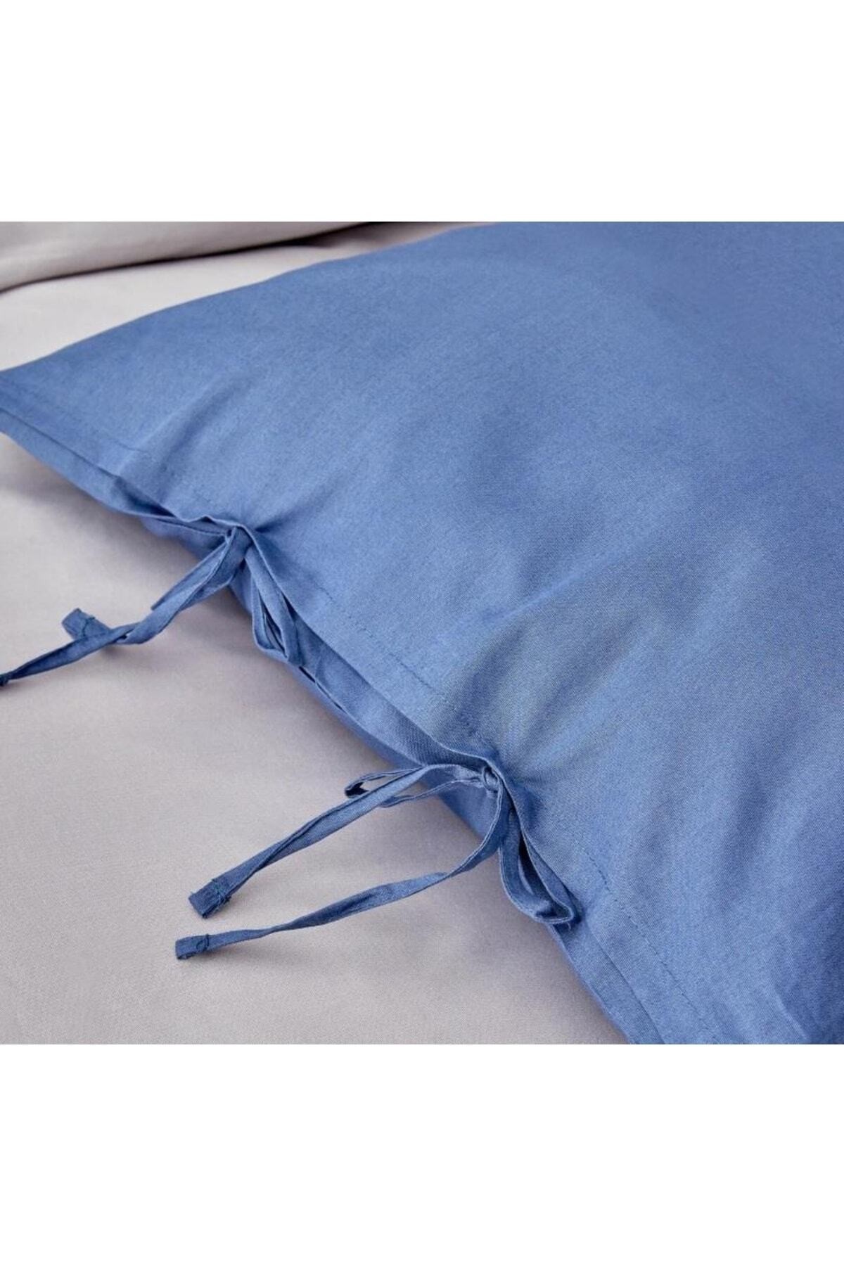 Nevresim Takımı Çift Kişilik/çift Taraflı Basic Gri-indigo