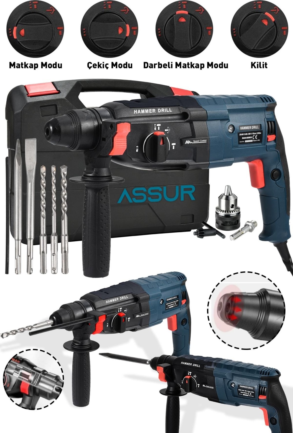 Profesyonel Metal Şanzıman Kırıcı Delici Hilti Darbeli Matkap 2-28mm