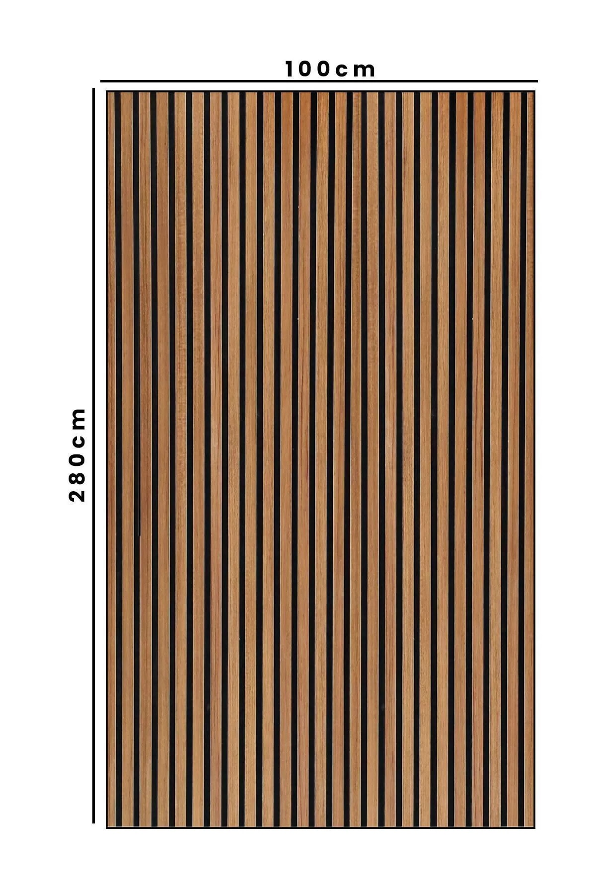 Mdf Ahşap Akustik Duvar Paneli 100x280 ( Teak )