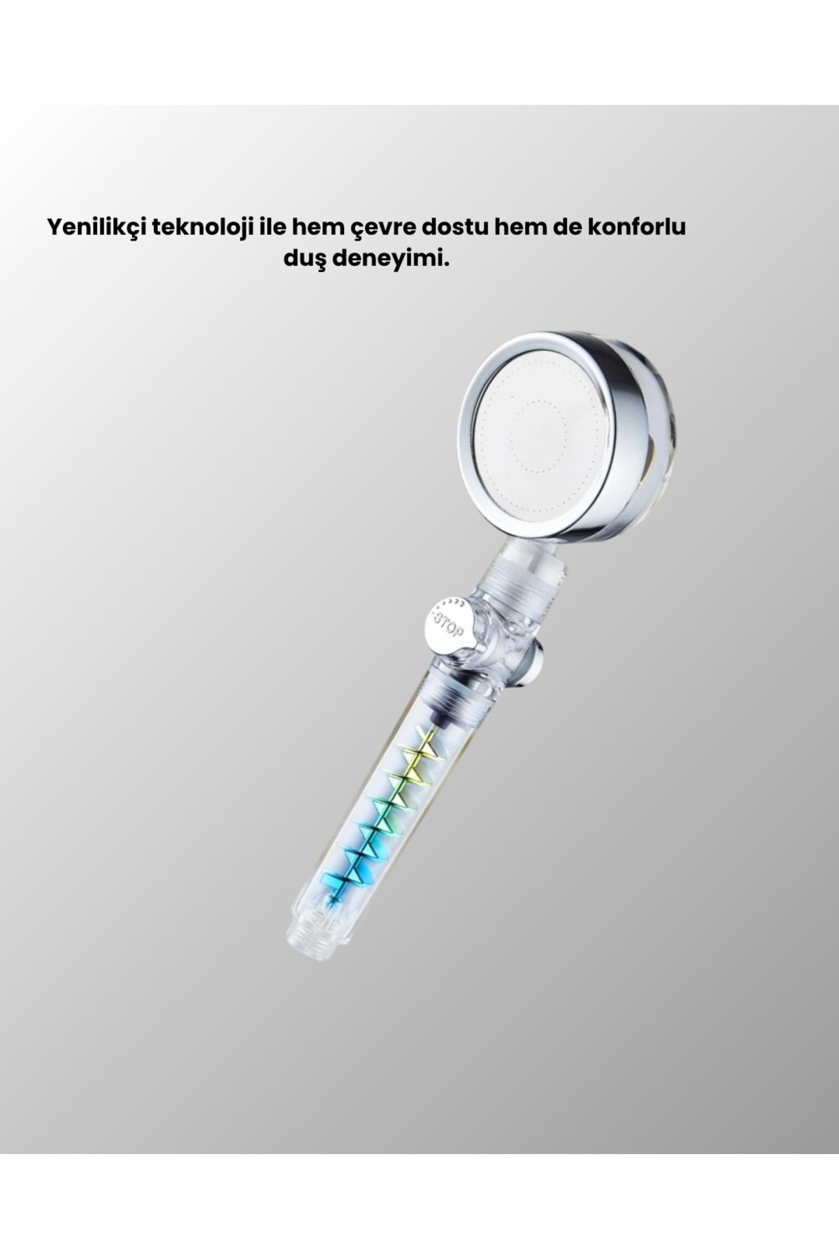 Rahatlatıcı Yağmur Etkili El Duşu – Döner Pervaneli, Dayanıklı ve Şık Tasarım