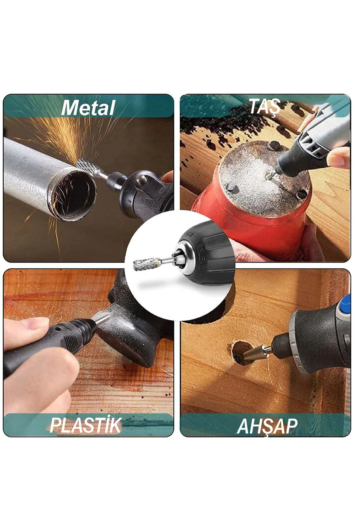 Freze Uç Törpü 5 Parça Uç Kalıpçı Taşlama Seti Metal Demir Oyma Zımparalama Ucu Matkap Uyumlu