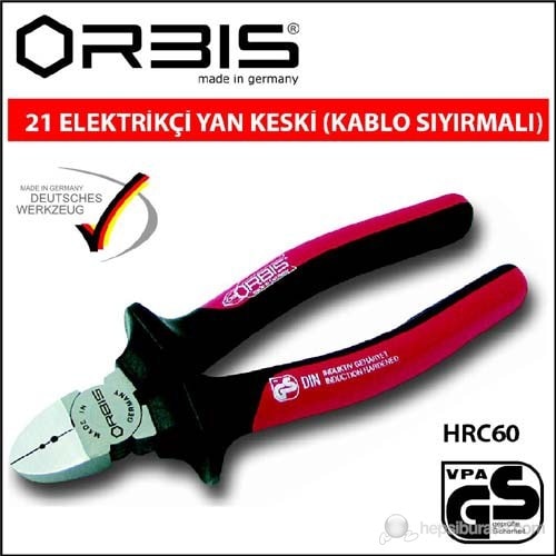 21-160 Elektrikçi Yan Keski(Kablo Sıyırmalı) 160Mm