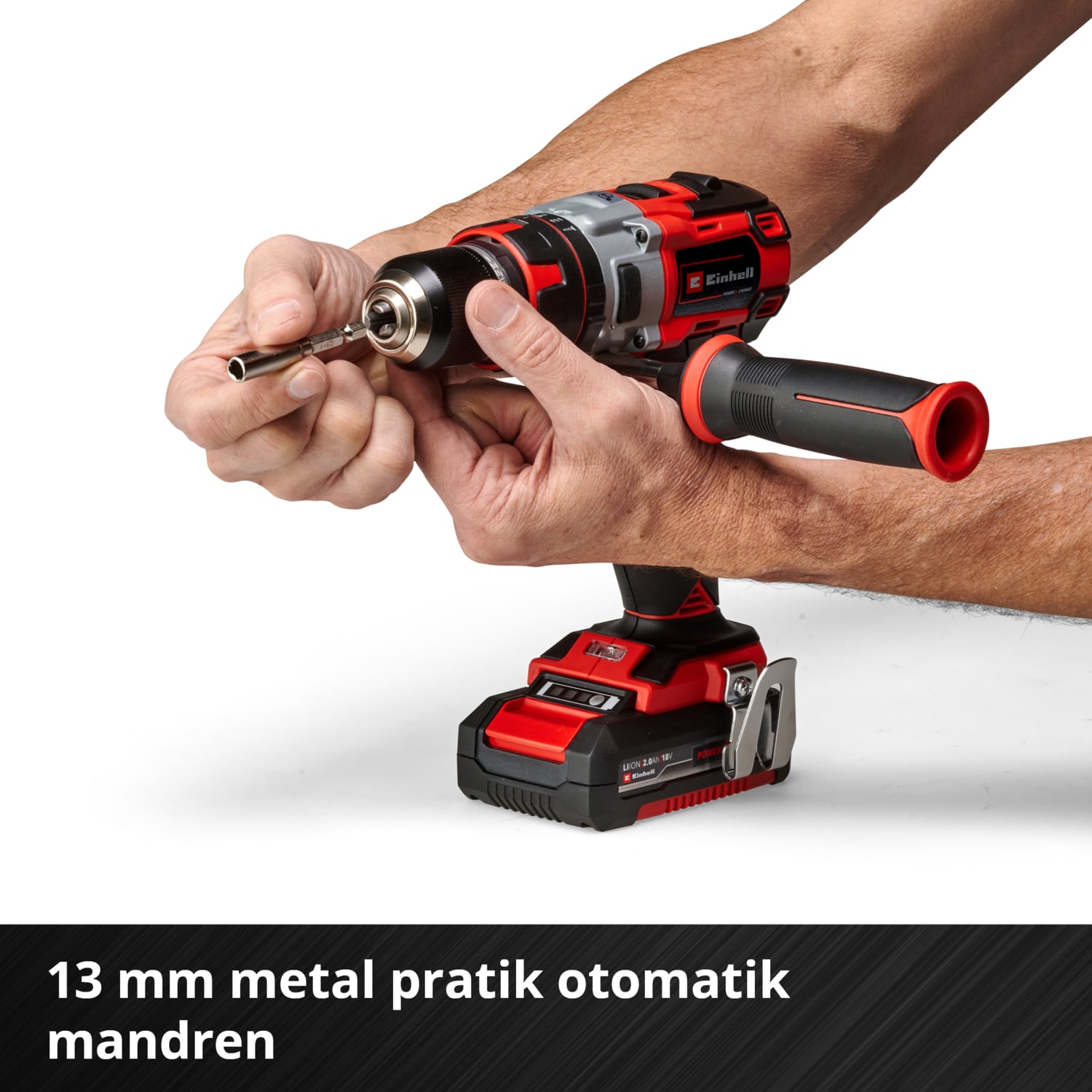 EİNHELL TE-CD 18 Li-i Kömürsüz Power X-Change Akülü Darbeli Vidalama (darbe fonksiyonlu, Li-Ion, 18 V, 2 hız, 60 Nm, LED ışık, çanta, 2x 2,0 Ah akü ve şarj cihazı dahildir) - 4513861