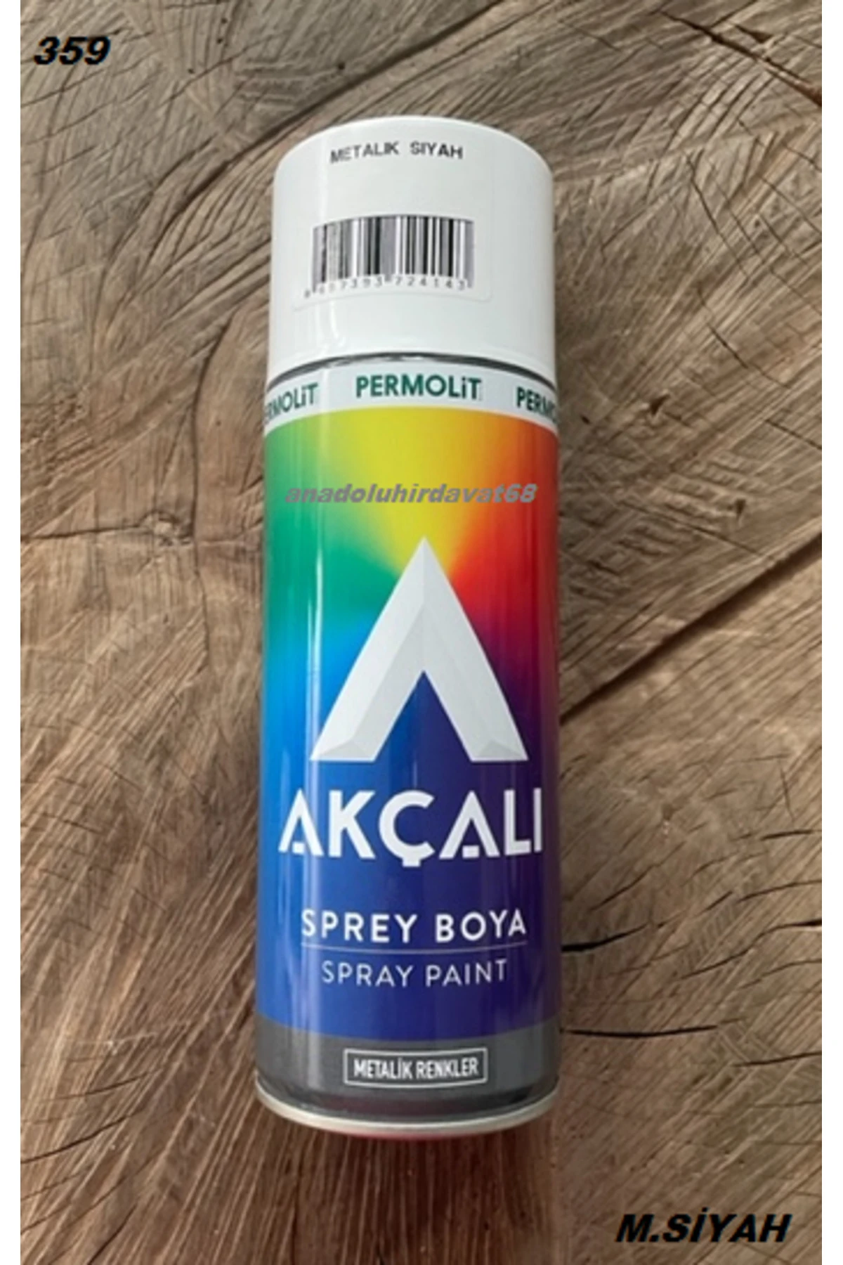 AKÇALI METALİK SİYAH BOYA SİYAH SPREY BOYA METALİK EFEKT OTO BOYASI 400ML 359