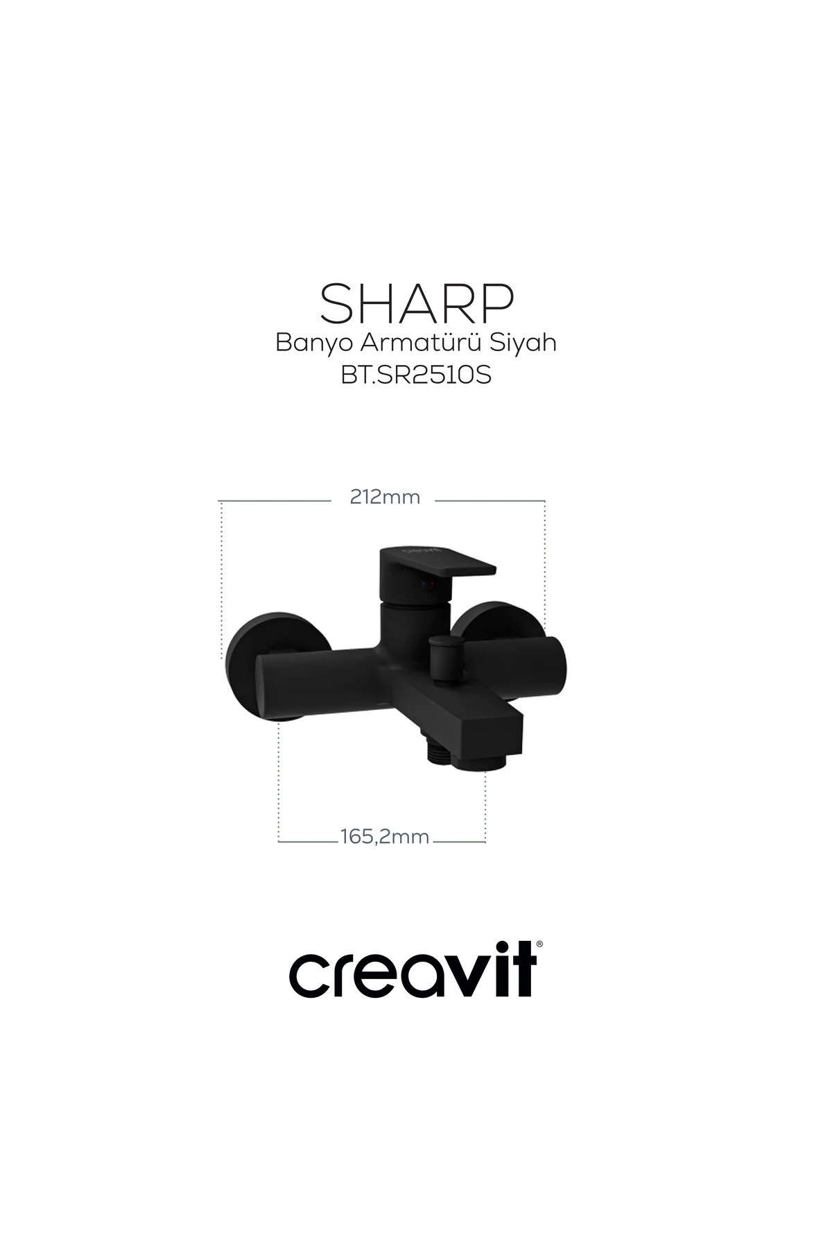 Sharp Banyo Armatürü Mat Siyah