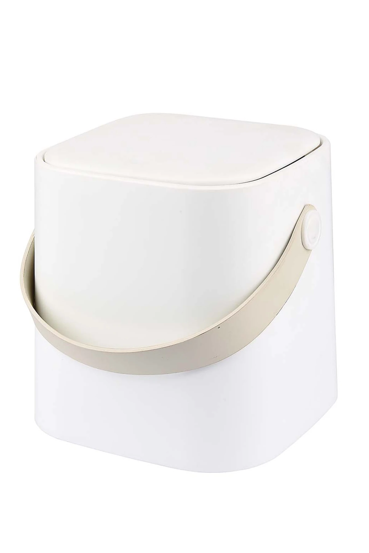 Tutma Saplı Iç Kovalı Tezgah Üst Mutfak Çöp Kovası 4 Lt - Beyaz