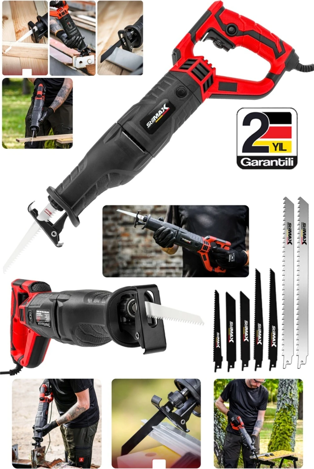 2800W Titanyum Motorlu Devir Ayarlı Tilki Kuyruğu 7 Bıçaklı Ahşap Metal Kemik Kesme Makinesi