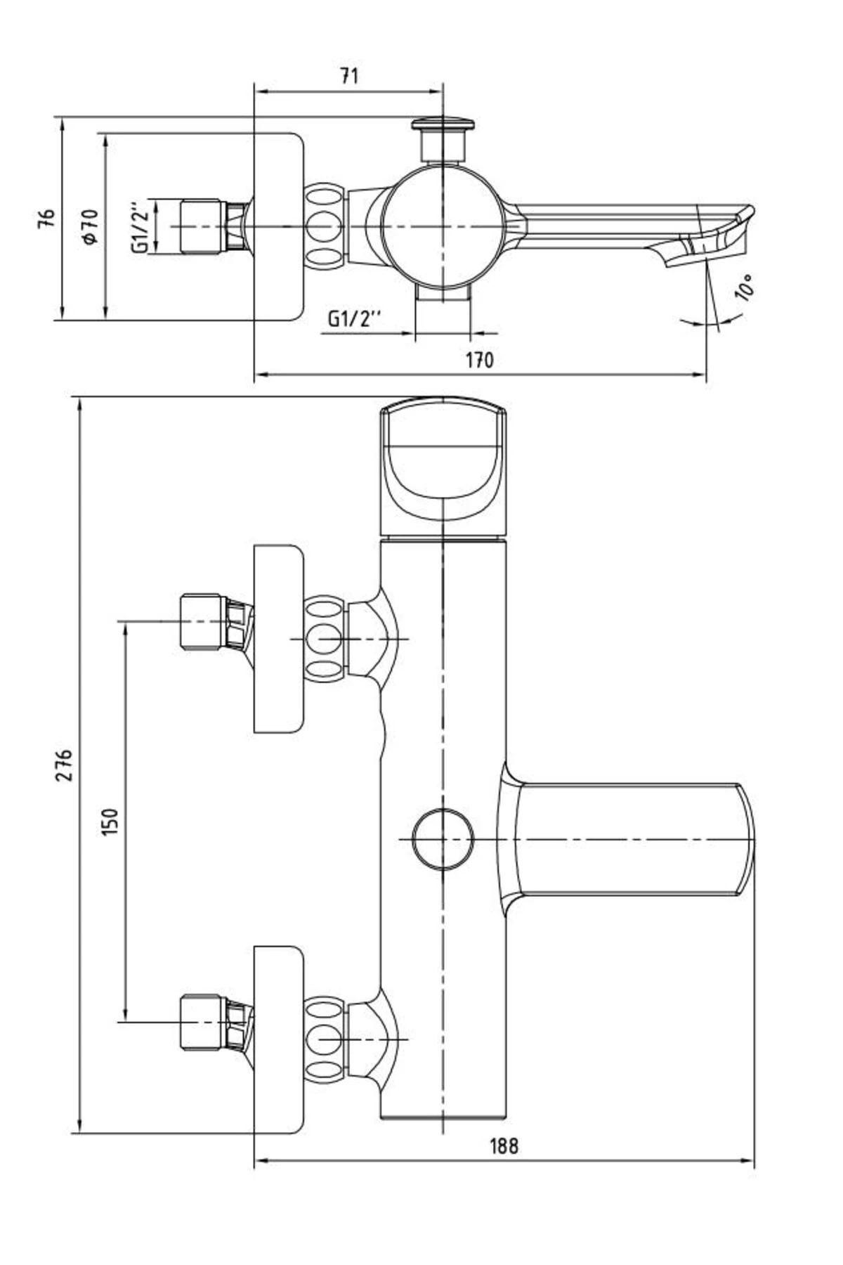 Myra Banyo Duş Bataryası Mat Beyaz 102102470C4