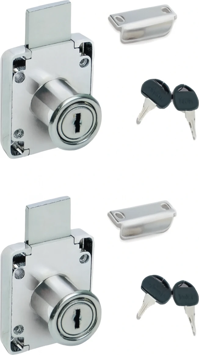 2 Adet Ymk Kare Çekmece Kilidi, Kapak, Dolap, Posta Kutusu, Yurt Dolabı Kilidi 2 Anahtarlı Krom