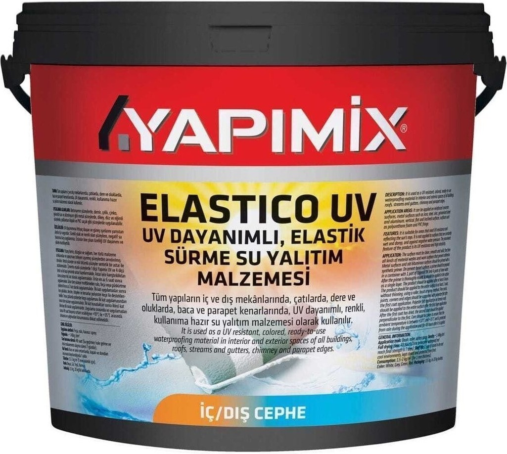 Elastico Uv - Elastımerik Uv Dayanımlı Sürme Su Yalıtım Malzemesi Beyaz 3,5lt