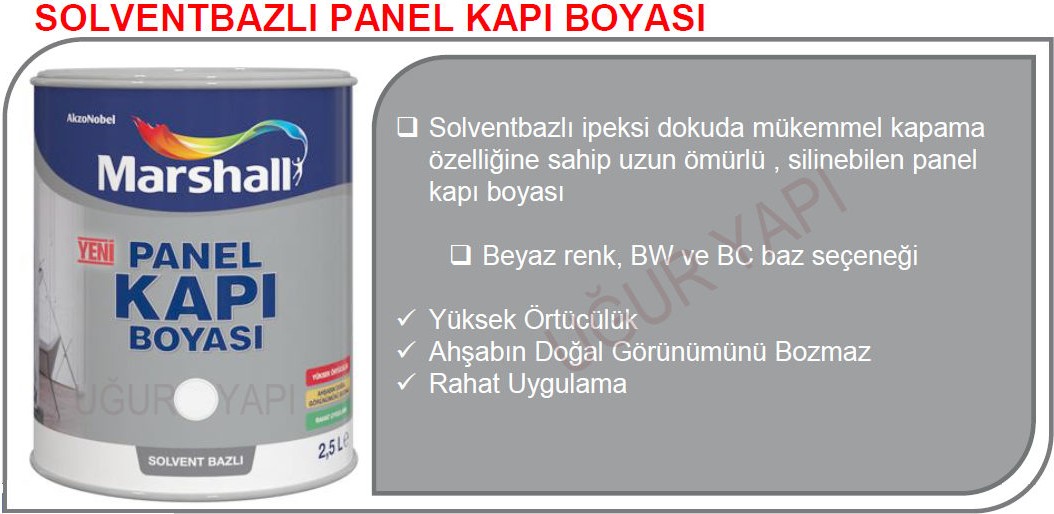 Solvent Bazlı Amerikan Panel Kapı Boyası 2.5 L Renk: MARTI